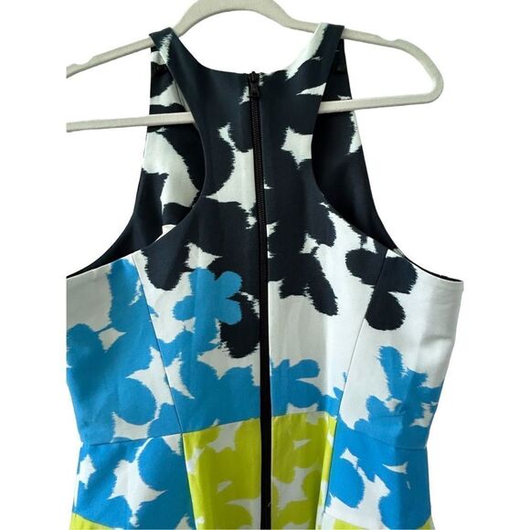 Milly Sleeveless Watercolor Floral Print Racerback Mini Dress Women's Size 12 - Picture 6 of 10